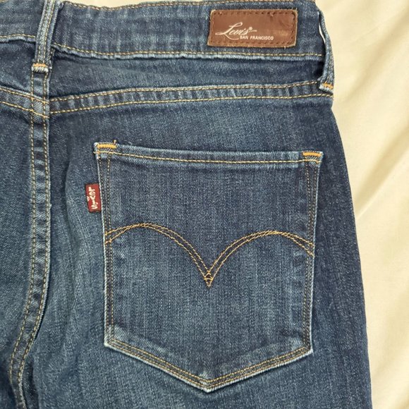 LEVI'S SAN FRANCISCO Demi Curve Straight Leg Women's Jeans Size 27 Dark Indigo - Picture 9 of 15